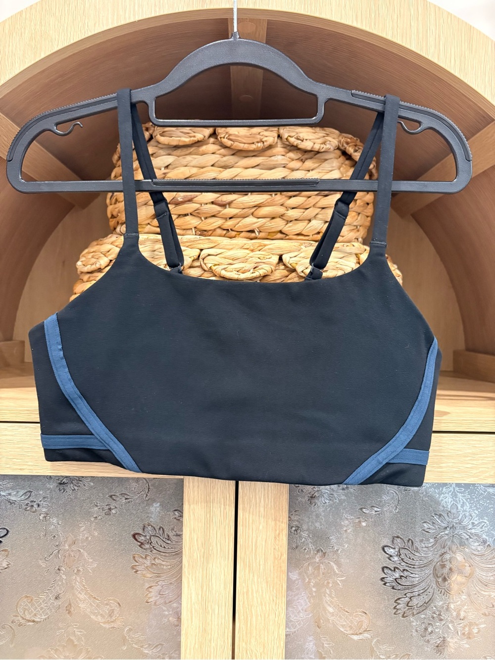 Women’s Black and Blue Trim Bralette - Modern Comfort